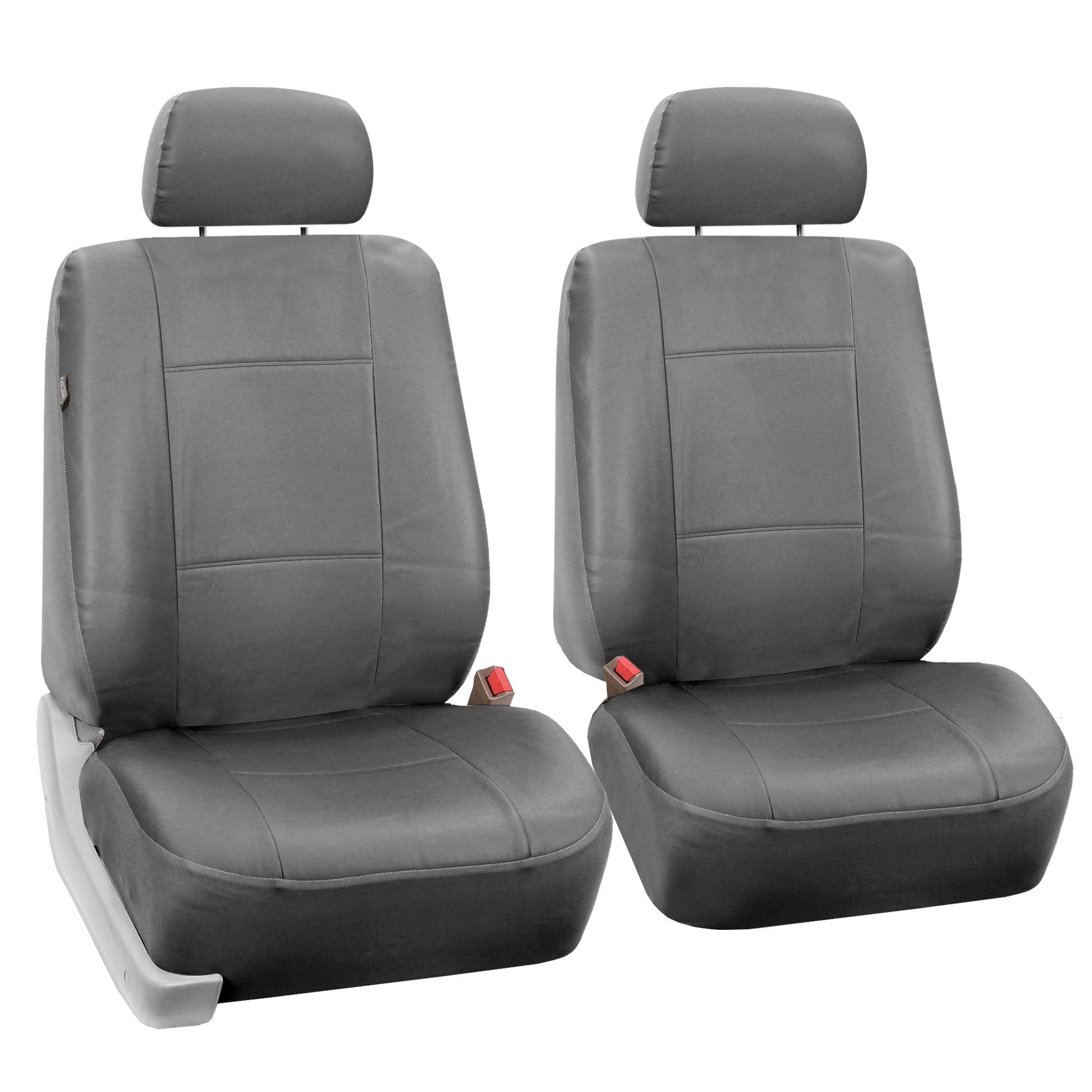 Premium PU Leather Seat Covers - Front Set Gray