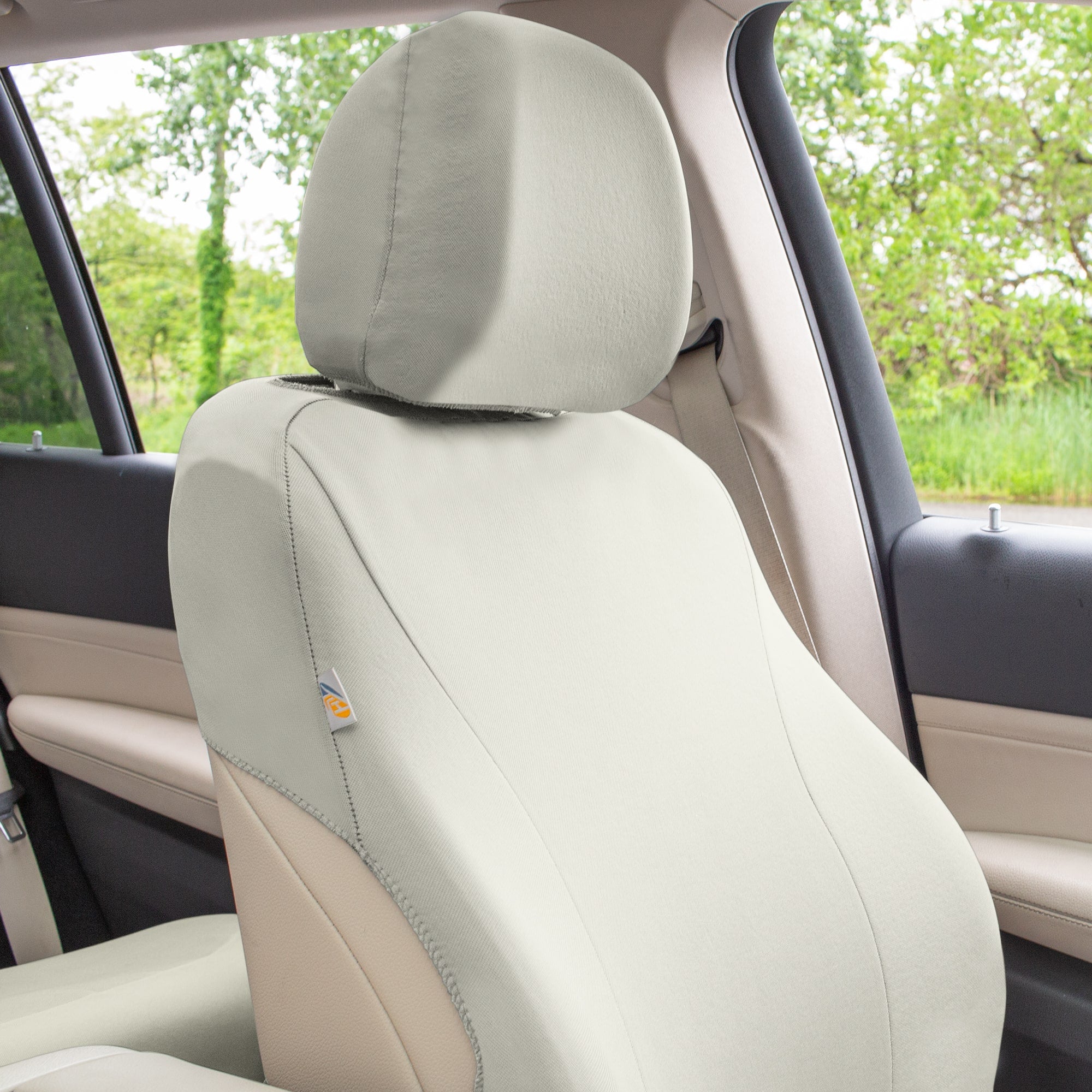 Seat Covers Full Set In Solid Beige – Front And Rear Split Bench - Foto 12