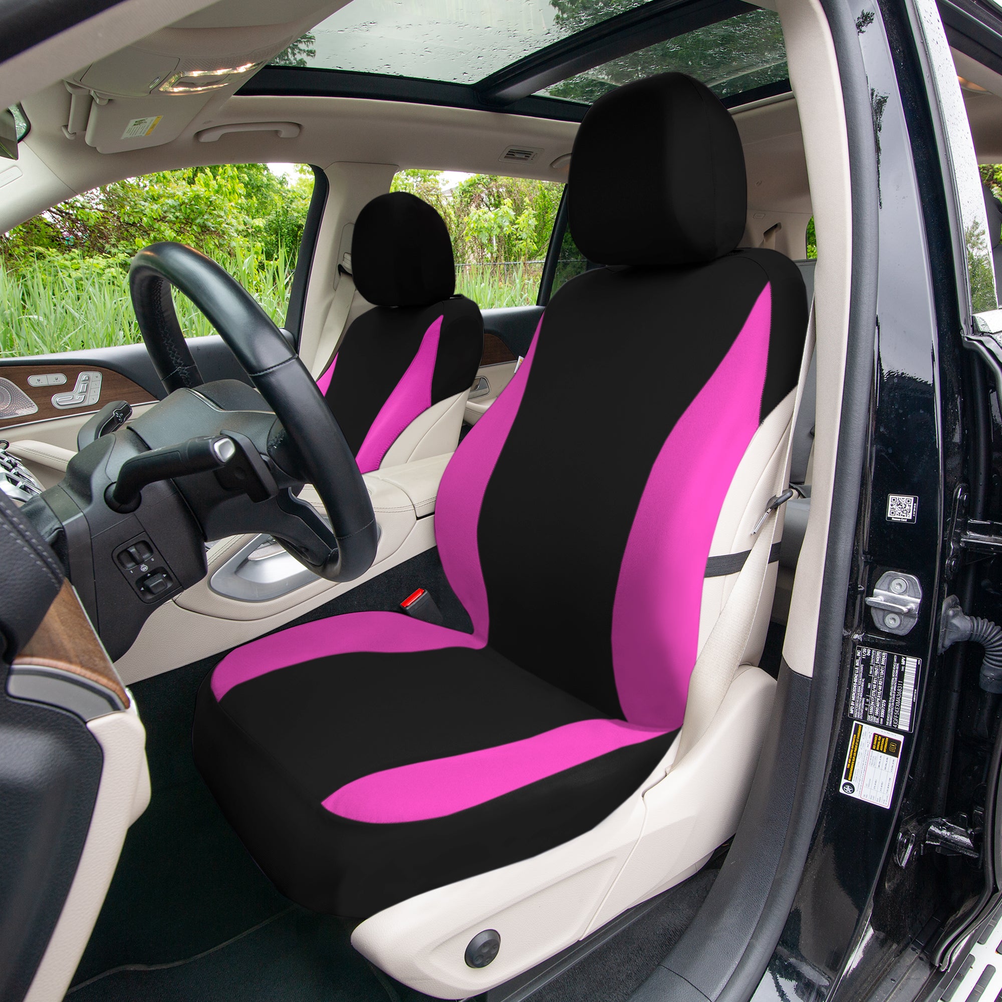 TLH Classic Flat Cloth Car Seat Covers Full Set - Pink