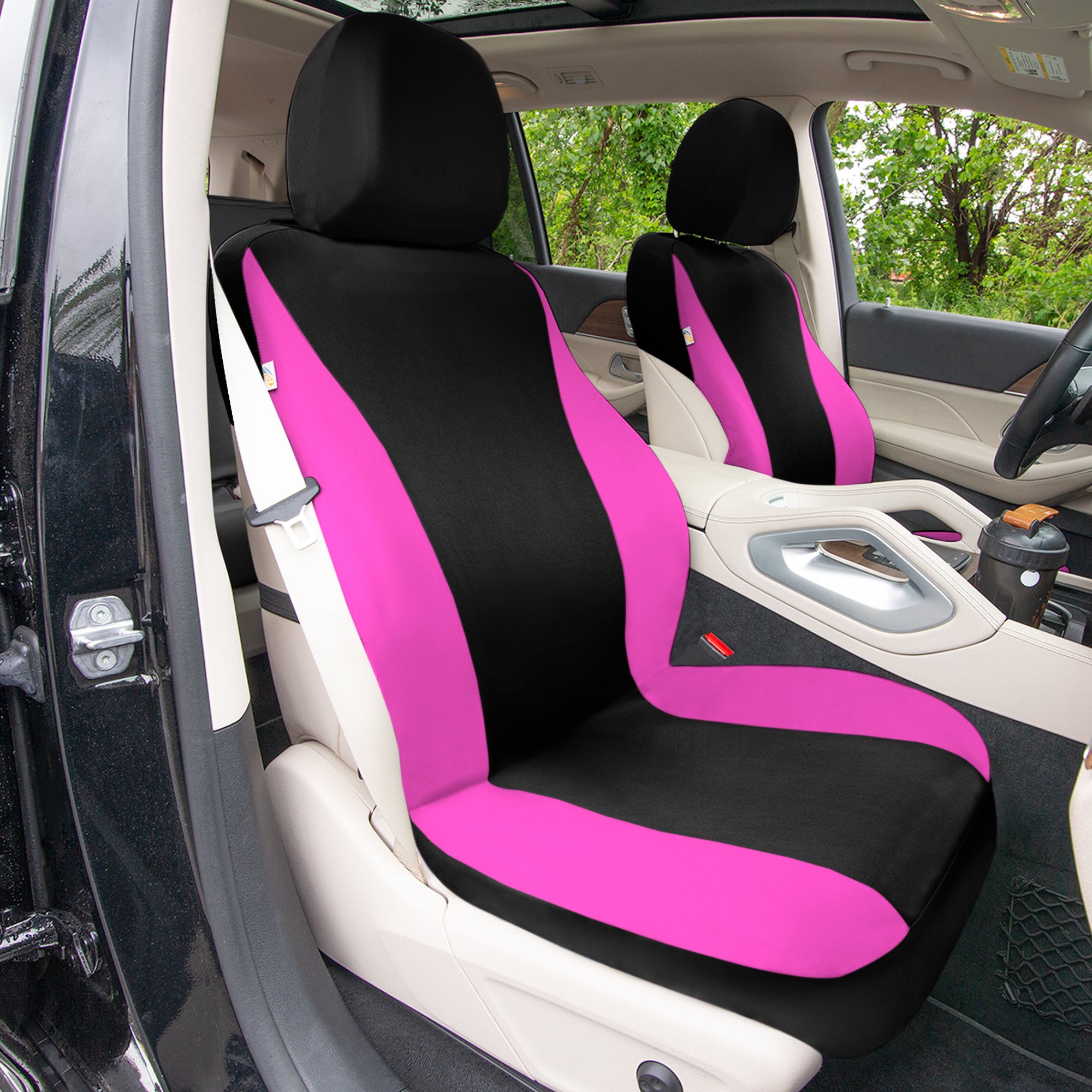 TLH Classic Flat Cloth Car Seat Covers Full Set - Pink