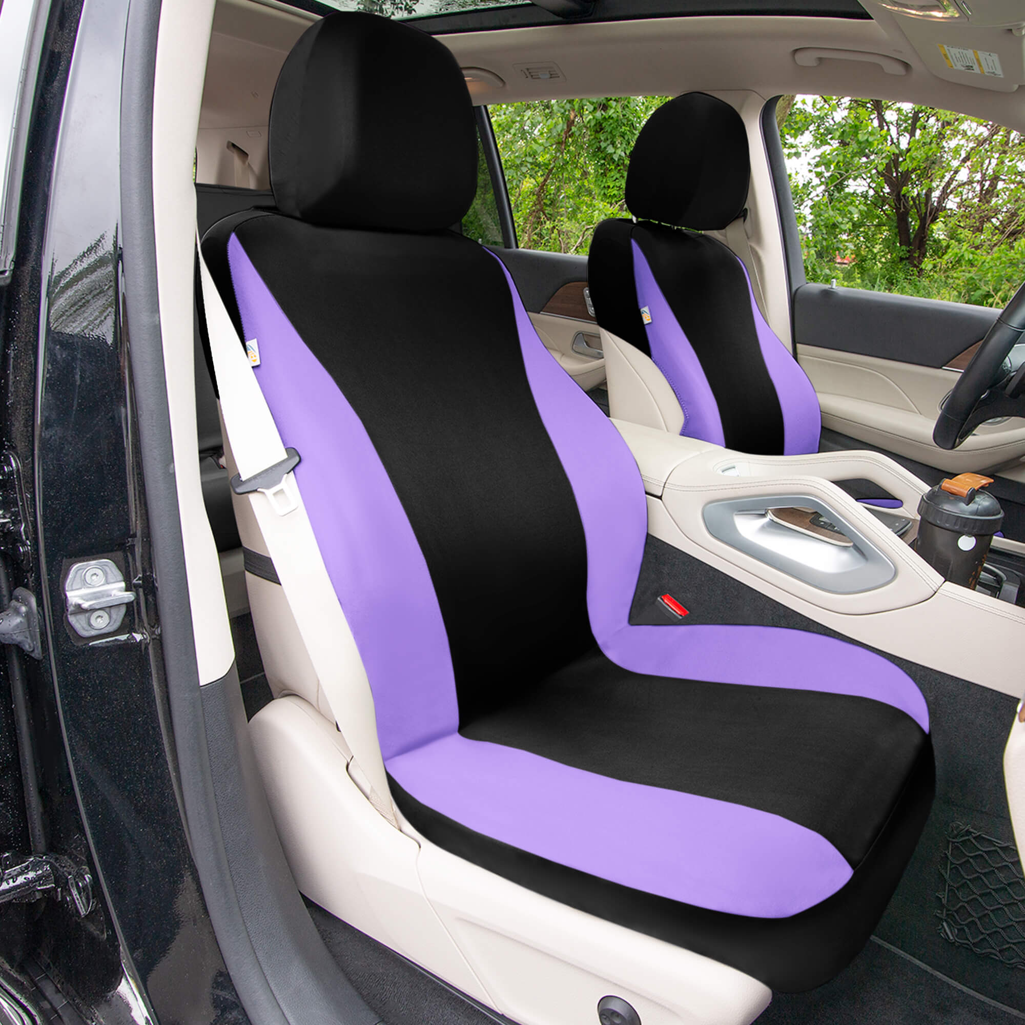 TLH Classic Flat Cloth Car Seat Covers Full Set - Purple