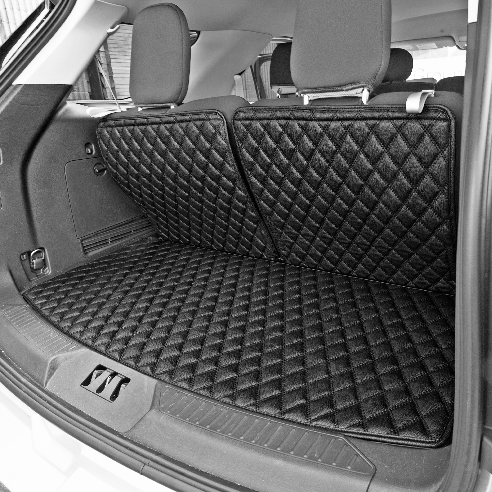 2020-2022 Ford Explorer Faux Leather Custom Fit Trunk Mats - Black