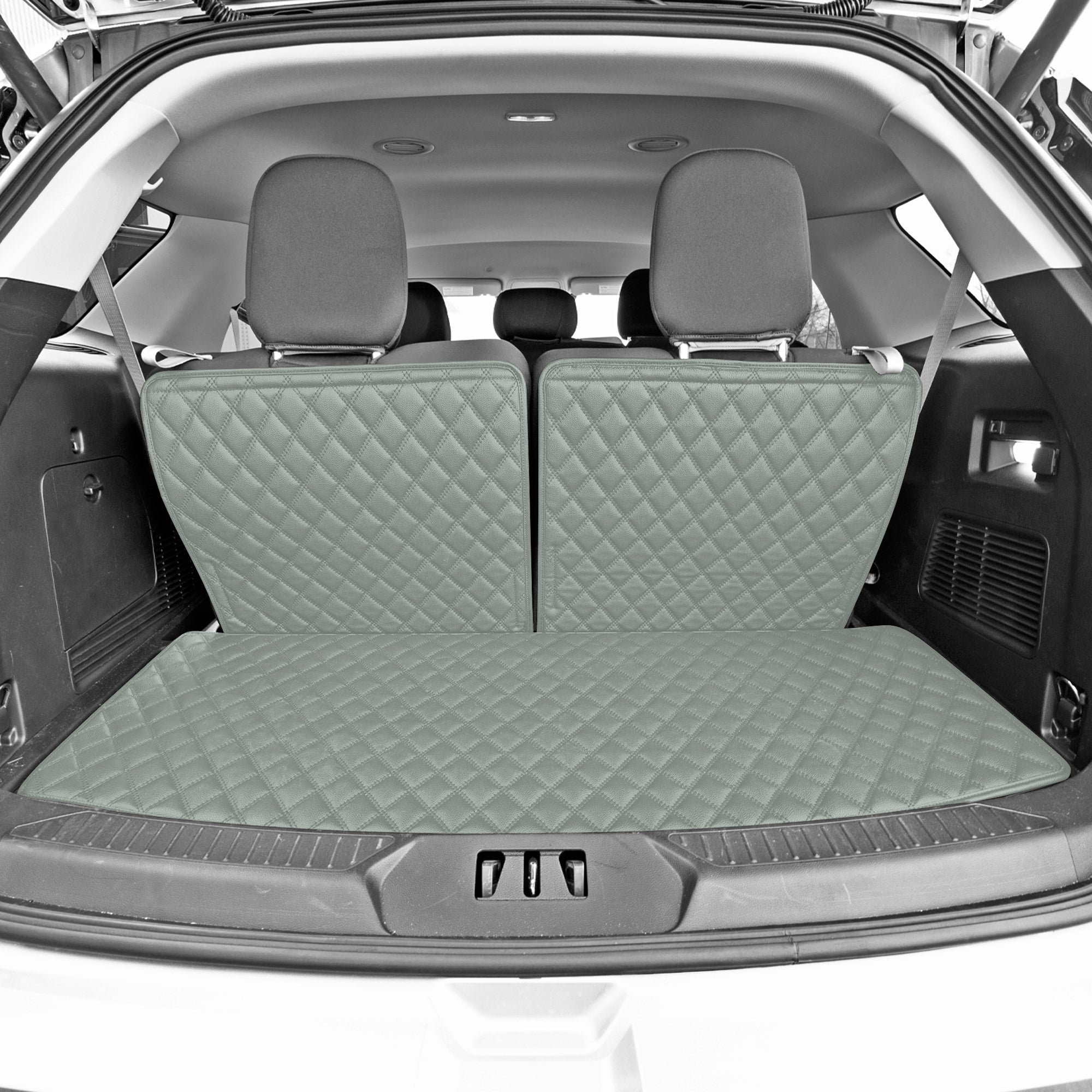 2020-2022 Ford Explorer Faux Leather Custom Fit Trunk Mats - Gray