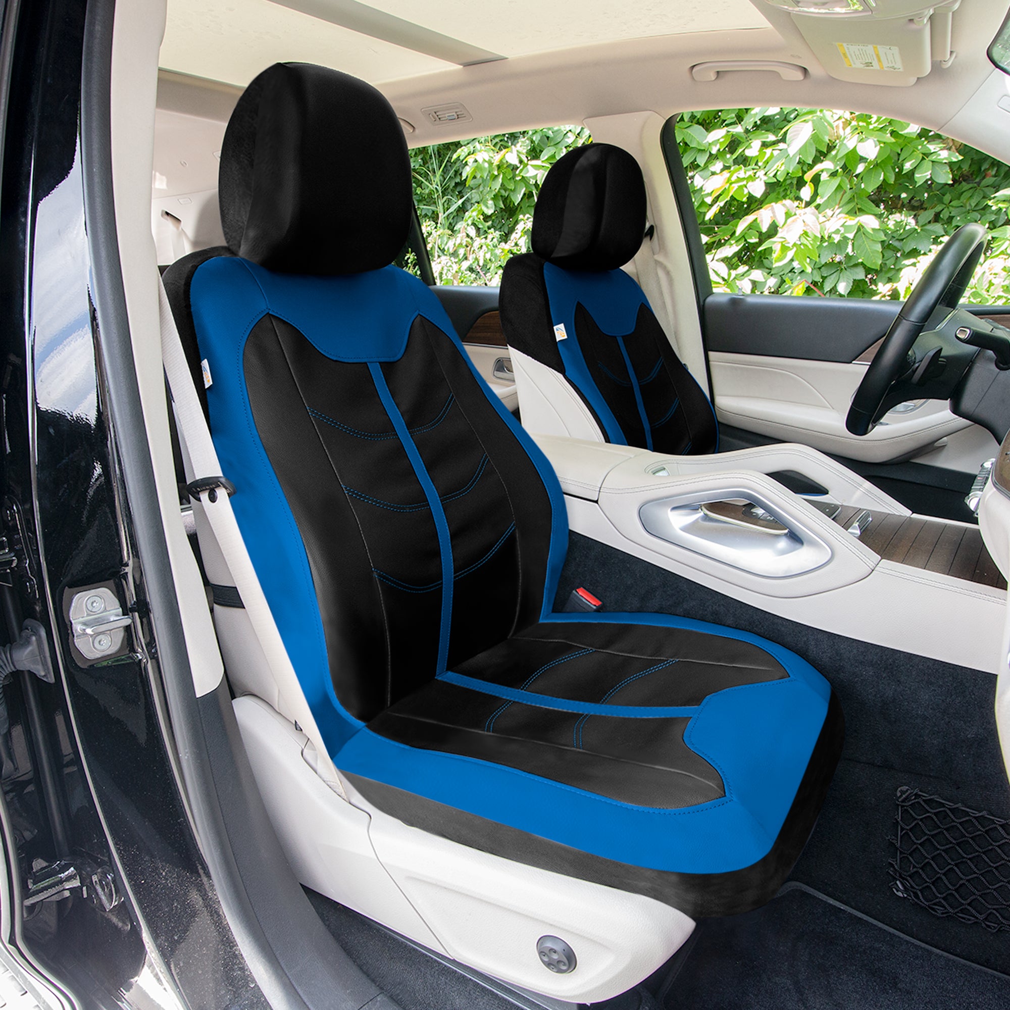 TLH Universal Fit Car Seat Cover - Full Set of Automotive Seat Covers Blue
