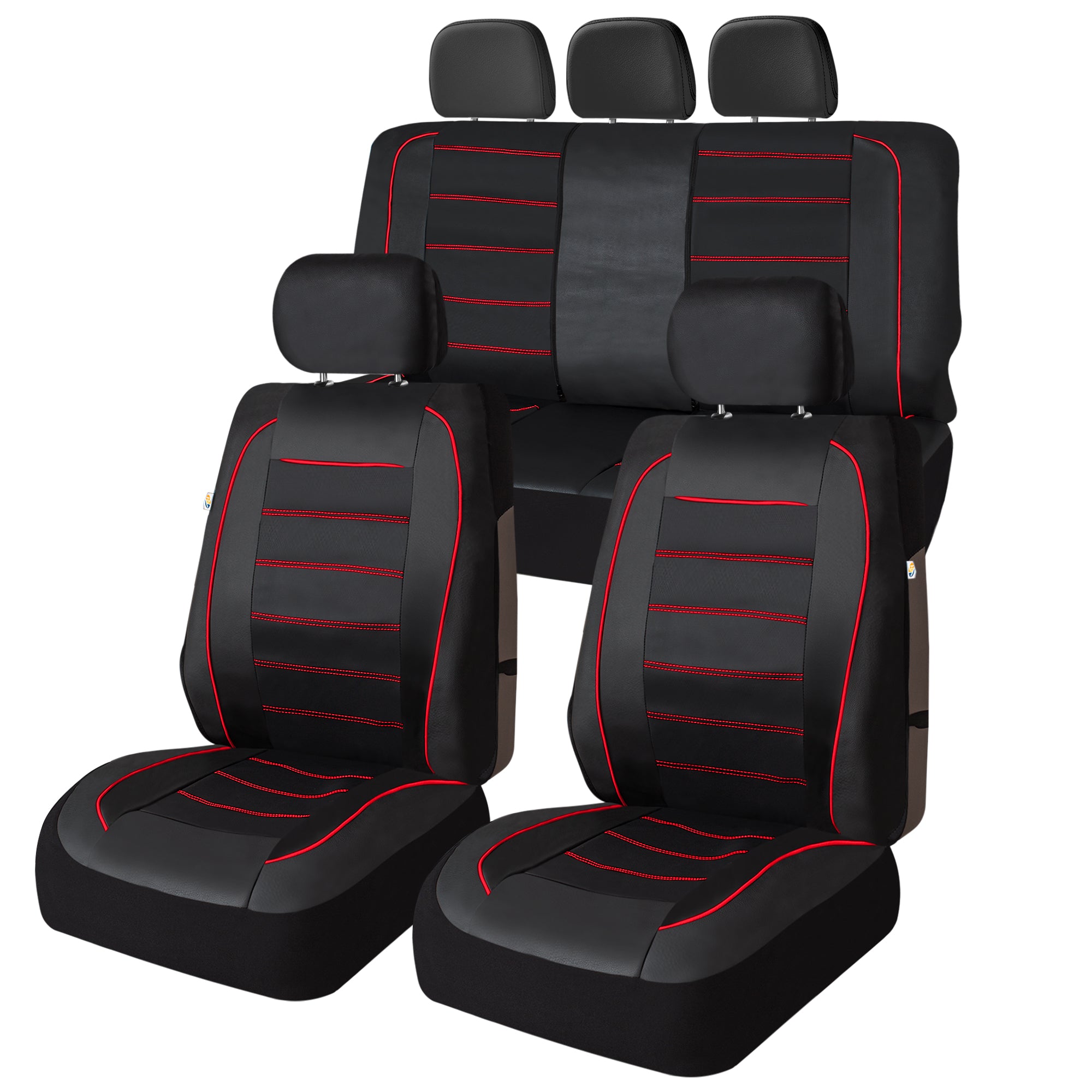 Premier Leatherette Seat Covers - Full Set - Red