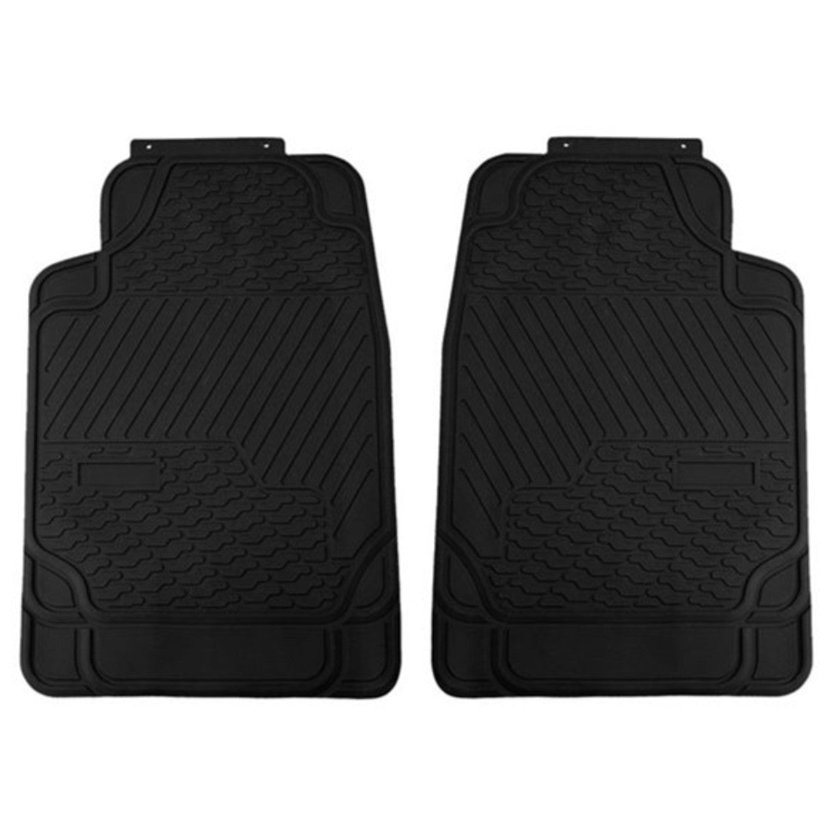 Heavy Duty Trimmable ClimaProof Non-Slip Rubber Floor Mats - Full Set Black
