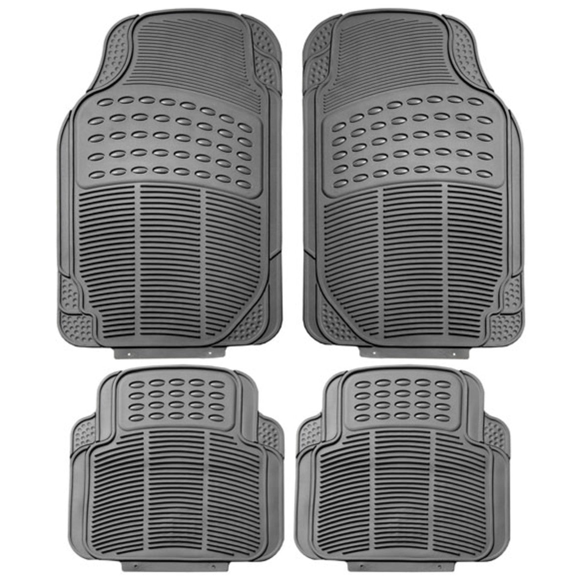 High Quality Trimmable Non-Slip Rubber Floor Mats - Full Set Gray