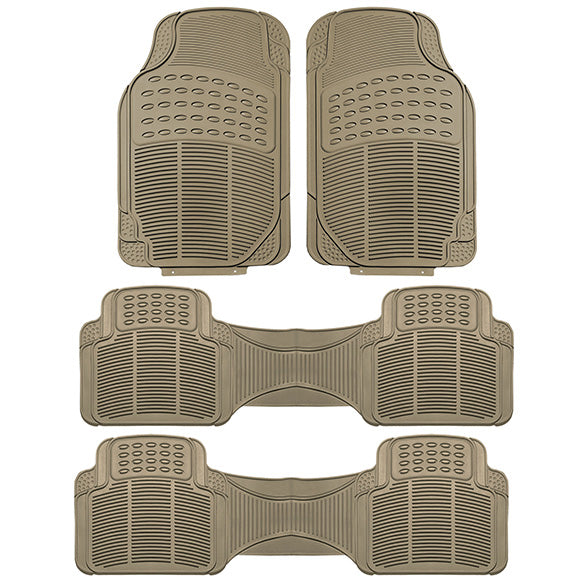 High Quality ClimaProof Trimmable Non-Slip Vinyl Floor Mats - 3 Row Beige