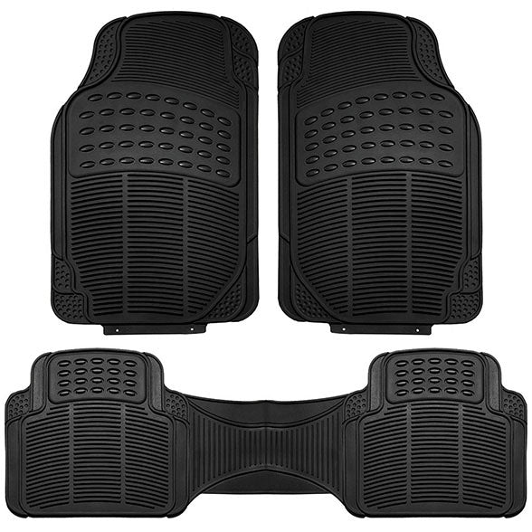 High Quality ClimaProof Trimmable Non-Slip Vinyl Floor Mats - 3 Row Black