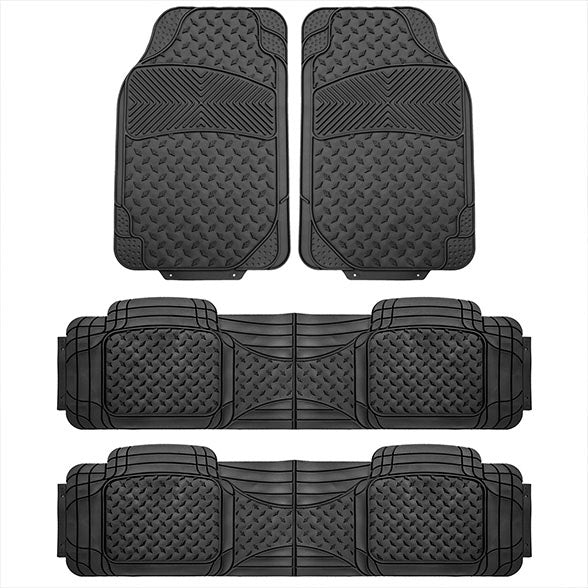 ClimaProof Trimmable Non-Slip Vinyl Floor Mats - 3 Row Black