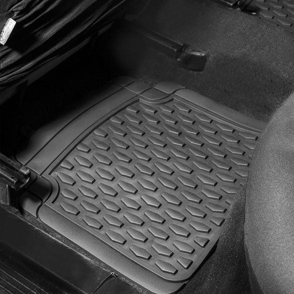 4 Piece Liners Trimmable ClimaProof Non-Slip Vinyl Floor Mats - Full Set Gray