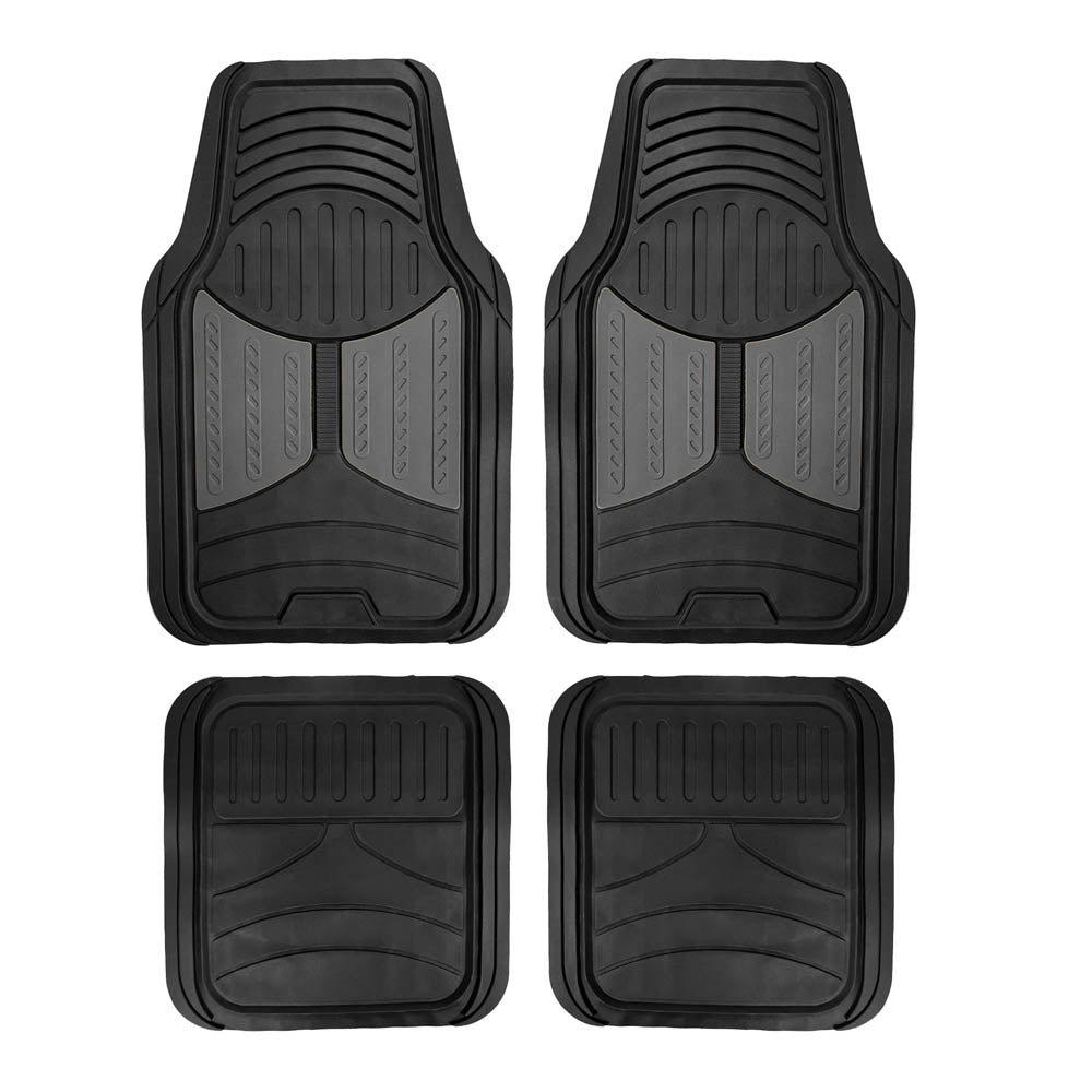 Trimmable ClimaProof Monster Eye Non-Slip Rubber Floor Mats - Full Set Gray