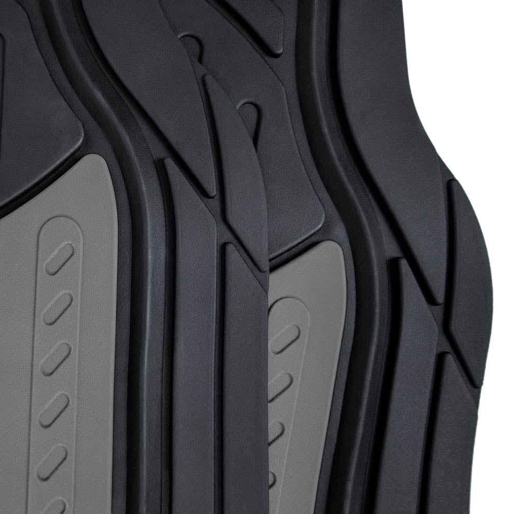 Trimmable ClimaProof Monster Eye Non-Slip Rubber Floor Mats - Full Set Gray