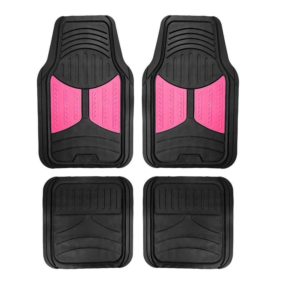Trimmable ClimaProof Monster Eye Non-Slip Rubber Floor Mats - Full Set Pink