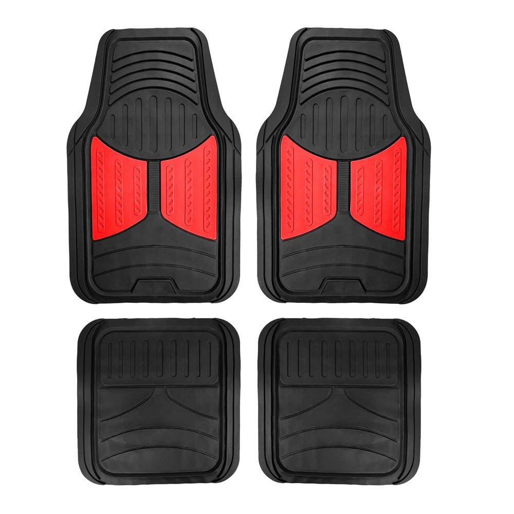 Trimmable ClimaProof Monster Eye Non-Slip Rubber Floor Mats - Full Set Red