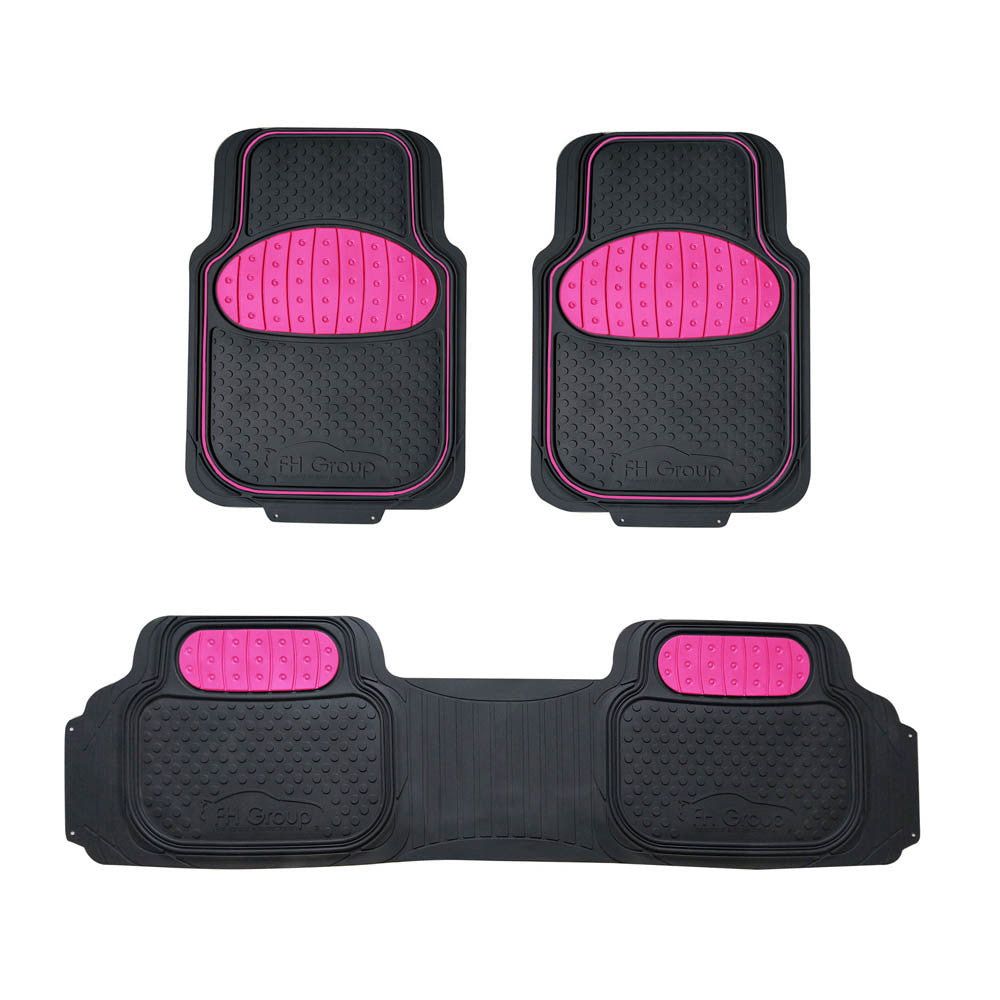 Heavy Duty ClimaProof Trimmable Touchdown Non-Slip Rubber Floor Mats Pink