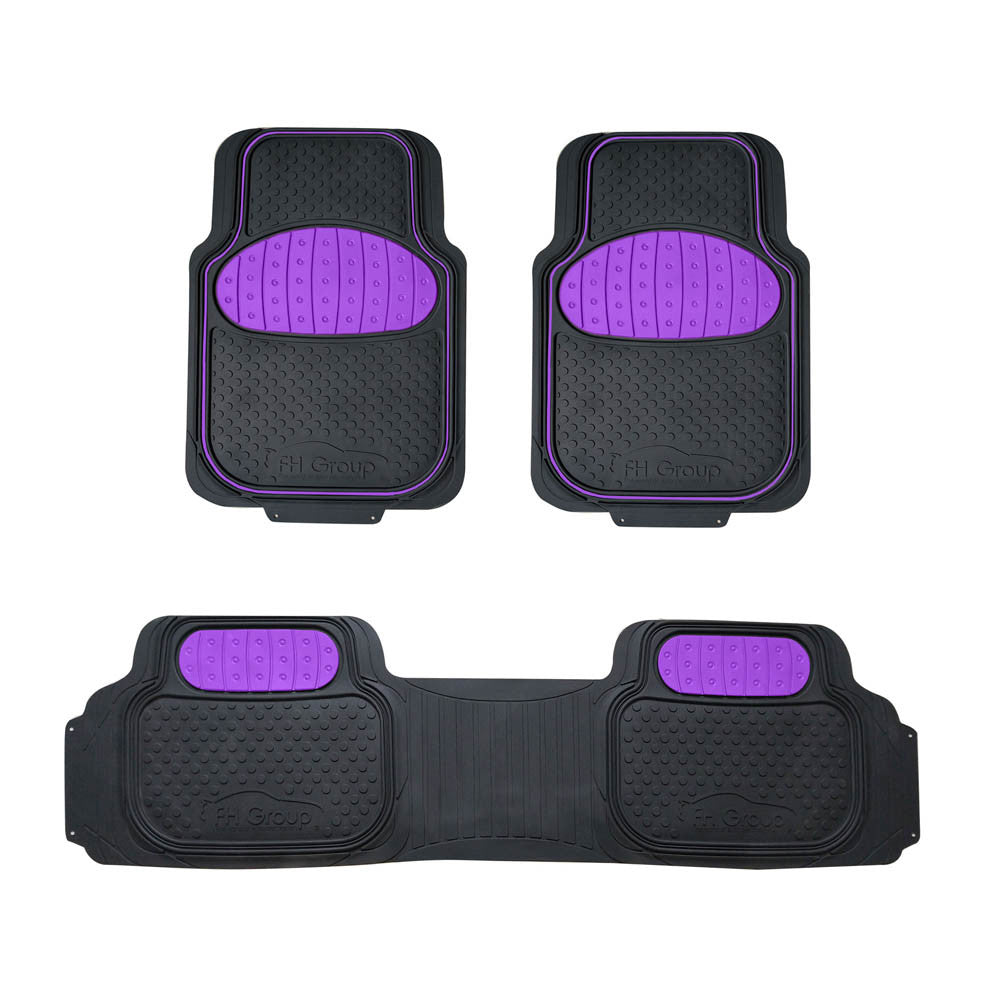 Heavy Duty ClimaProof Trimmable Touchdown Non-Slip Rubber Floor Mats Purple