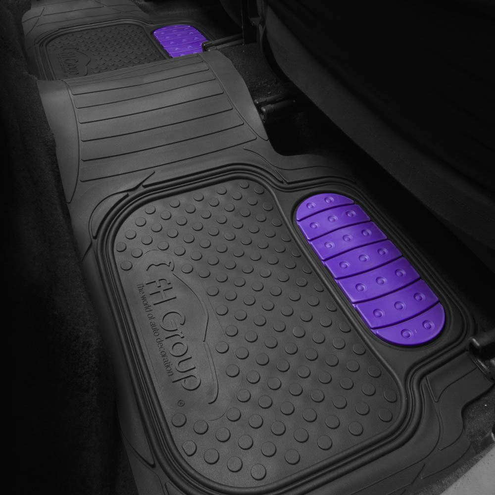 Heavy Duty ClimaProof Trimmable Touchdown Non-Slip Rubber Floor Mats Purple