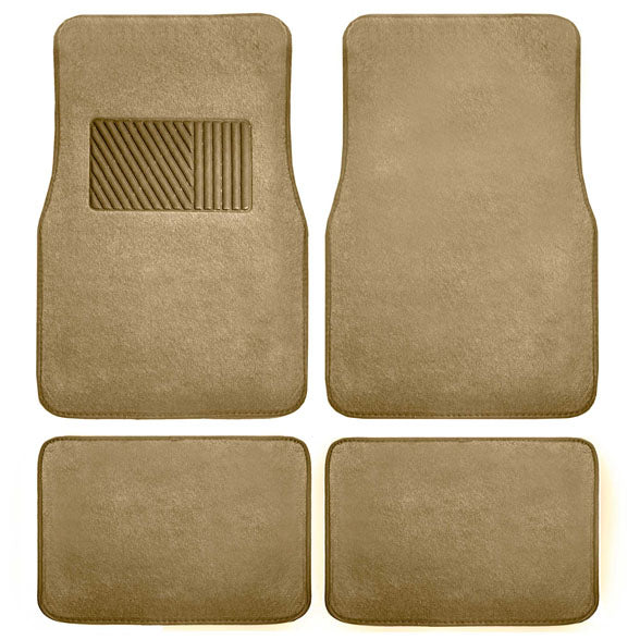 Non-Slip Carpet Floor Mats with Heel Pad - Full Set Beige
