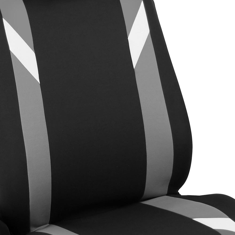Premium Modernistic Flat Cloth Seat Covers - Front Set Gray