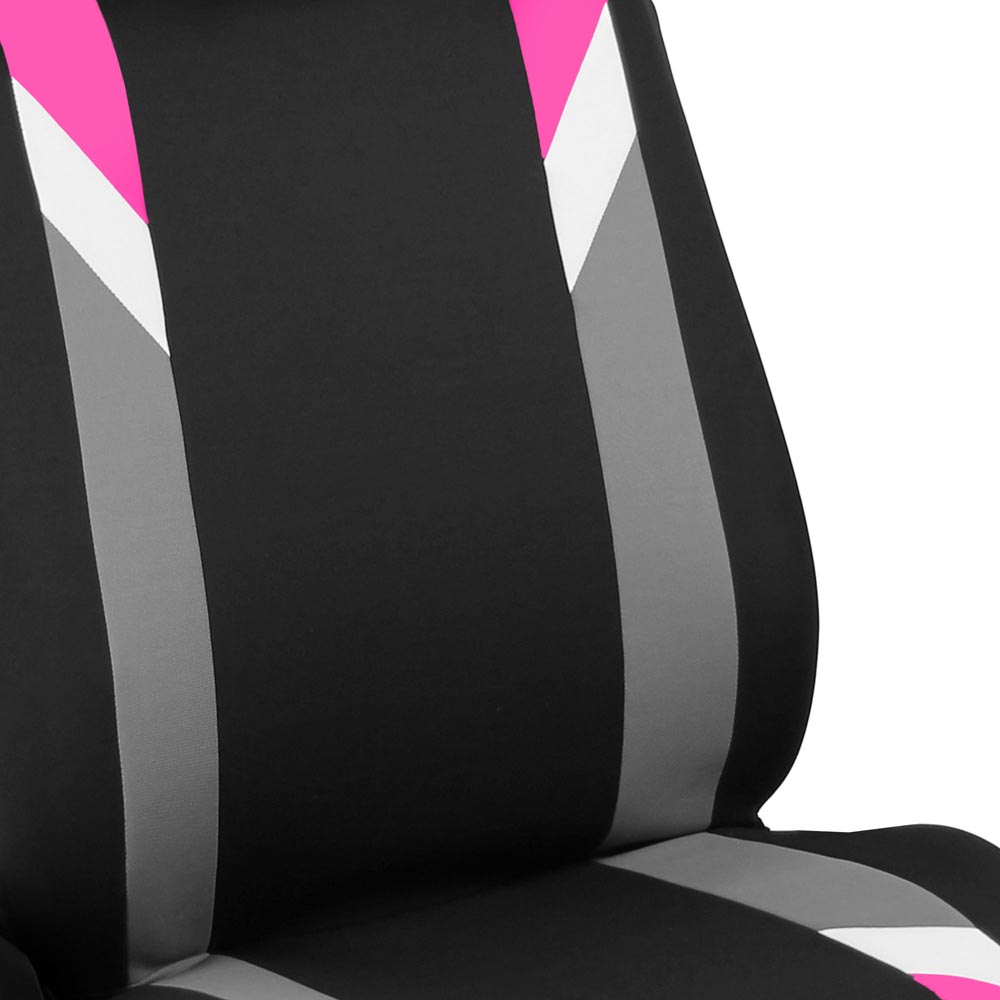 Premium Modernistic Flat Cloth Seat Covers - Front Set Pink