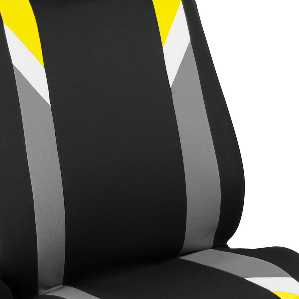 Premium Modernistic Flat Cloth Seat Covers - Front Set Yellow