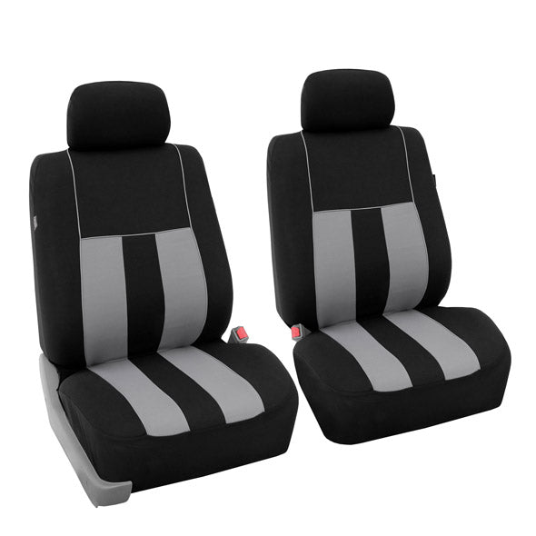 Striking Striped Seat Covers - Front Set Gray