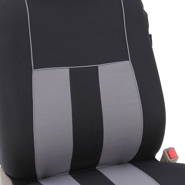 Striking Striped Seat Covers - Front Set Gray