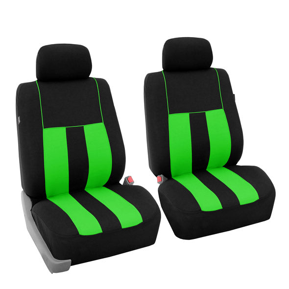 Striking Striped Seat Covers - Front Set Green