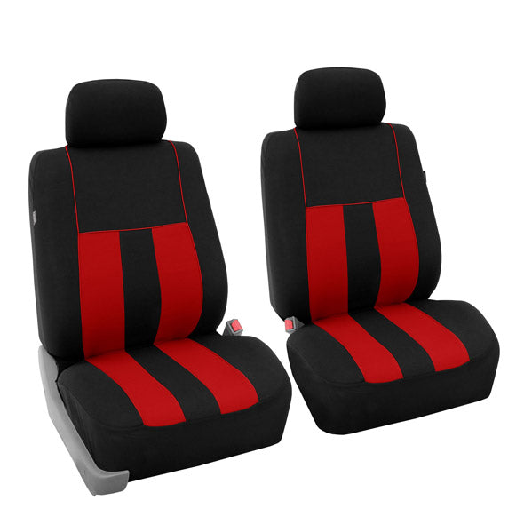 Striking Striped Seat Covers - Front Set Red