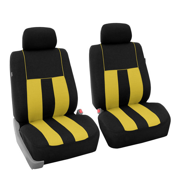 Striking Striped Seat Covers - Front Set Yellow