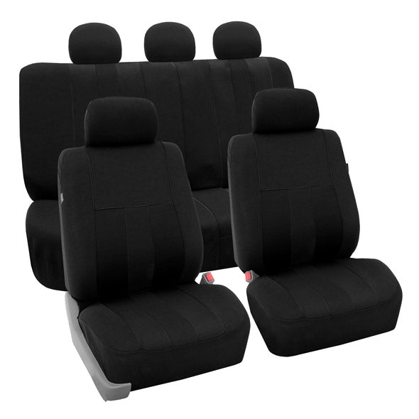Striking Striped Seat Covers - Full Set Black