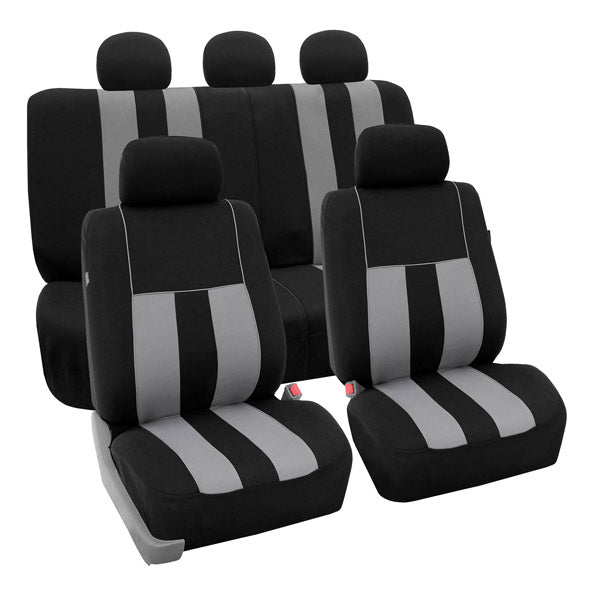 Striking Striped Seat Covers - Full Set Gray