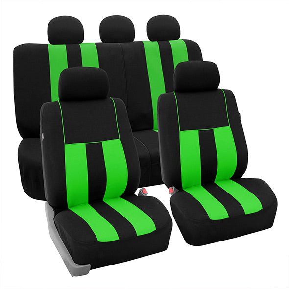 Striking Striped Seat Covers - Full Set Green