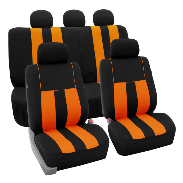 Striking Striped Seat Covers - Full Set Orange