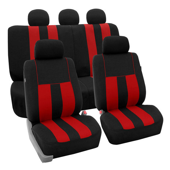 Striking Striped Seat Covers - Full Set Red
