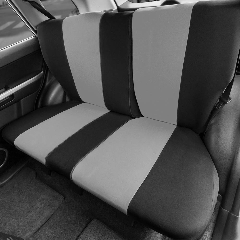 Full Coverage Flat Cloth Seat Covers - Rear Gray