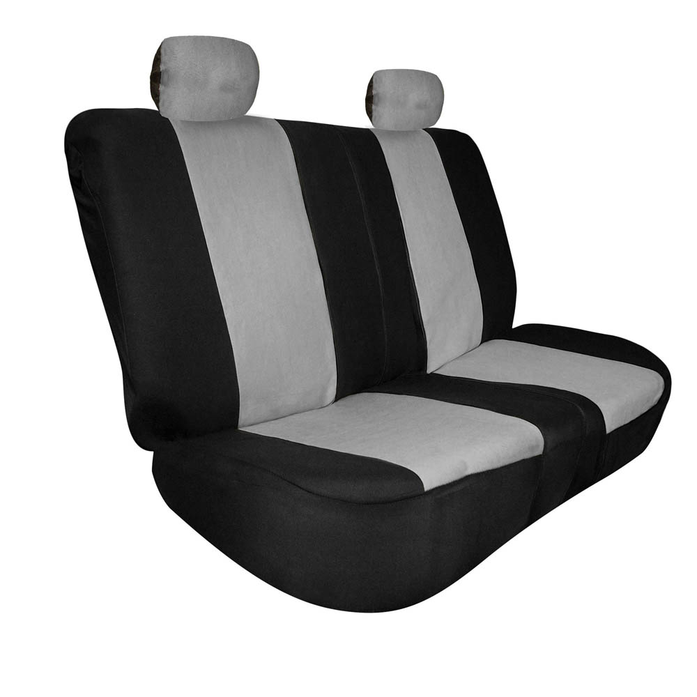 Full Coverage Flat Cloth Seat Covers - Rear Gray