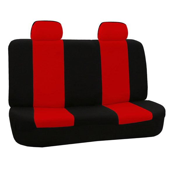 Flat Cloth Seat Covers - Rear Red