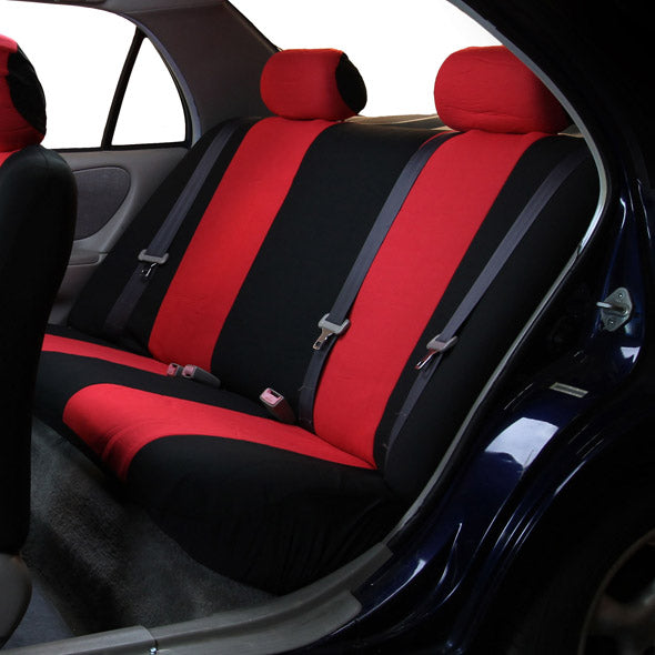 Flat Cloth Seat Covers - Rear Red