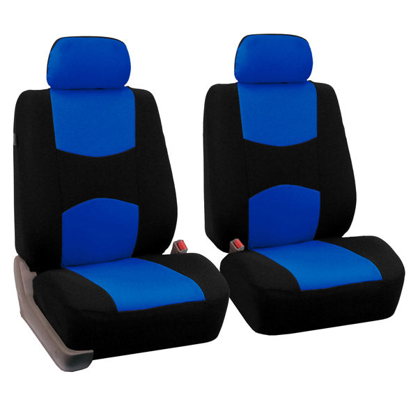 Flat Cloth Seat Covers - Front Set Blue