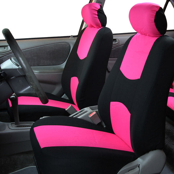 Flat Cloth Seat Covers - Front Set Pink