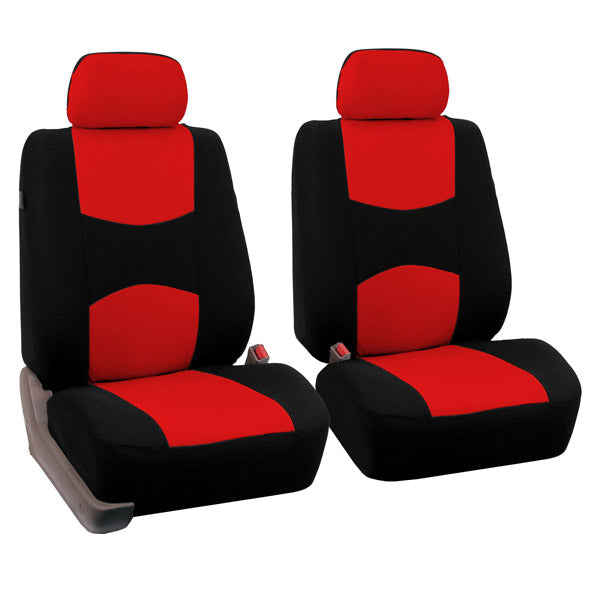 Flat Cloth Seat Covers - Front Set Red