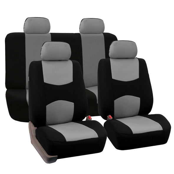 Flat Cloth Seat Covers - Full Set Gray