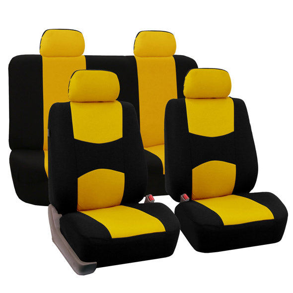 Flat Cloth Seat Covers - Full Set Yellow