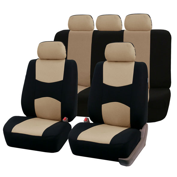 Flat Cloth Multifunctional 3 Row 7 Seater - Beige Seat Covers
