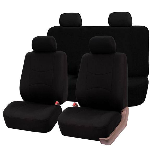 Multifunctional Flat Cloth Seat Covers - Full Set Black