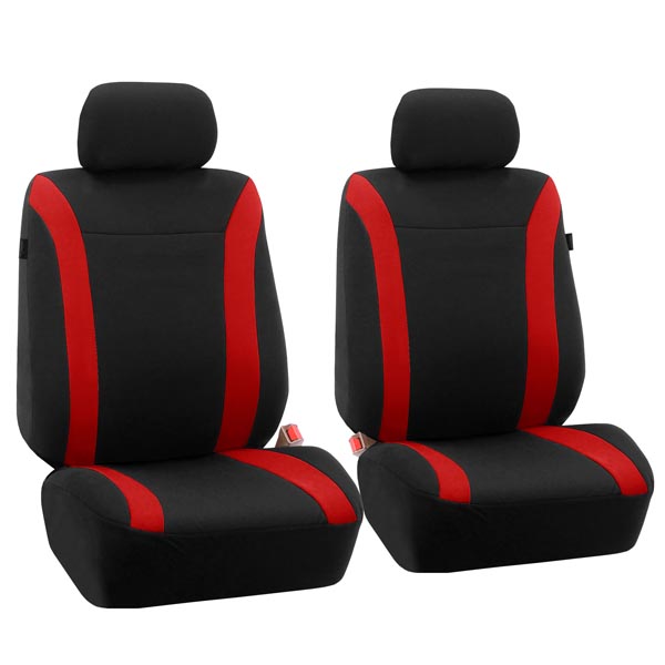 Cosmopolitan Flat Cloth Seat Covers - Front Set Red