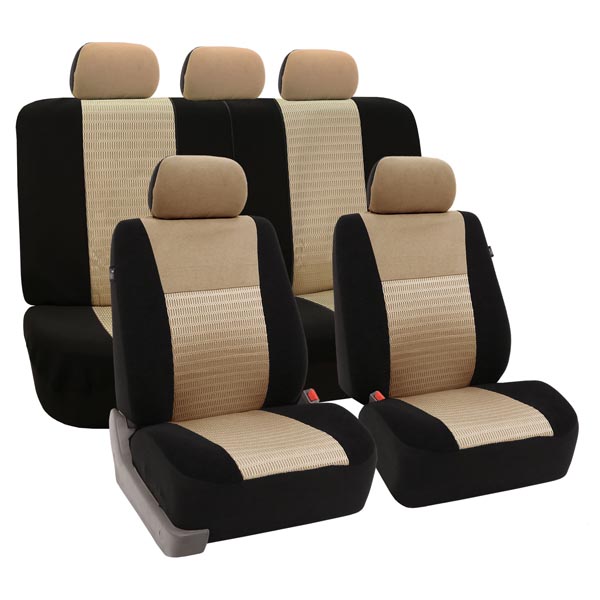 Trendy Elegance 3D Air Mesh Seat Covers - Full Set Beige