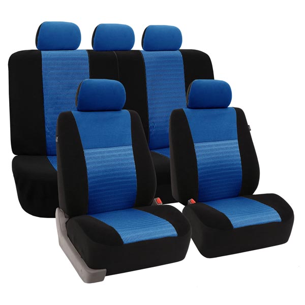 Trendy Elegance 3D Air Mesh Seat Covers - Full Set Blue